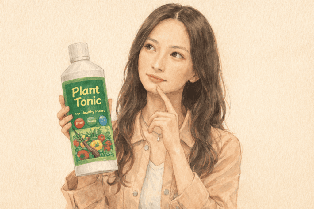 活力剤の効果を考える女性