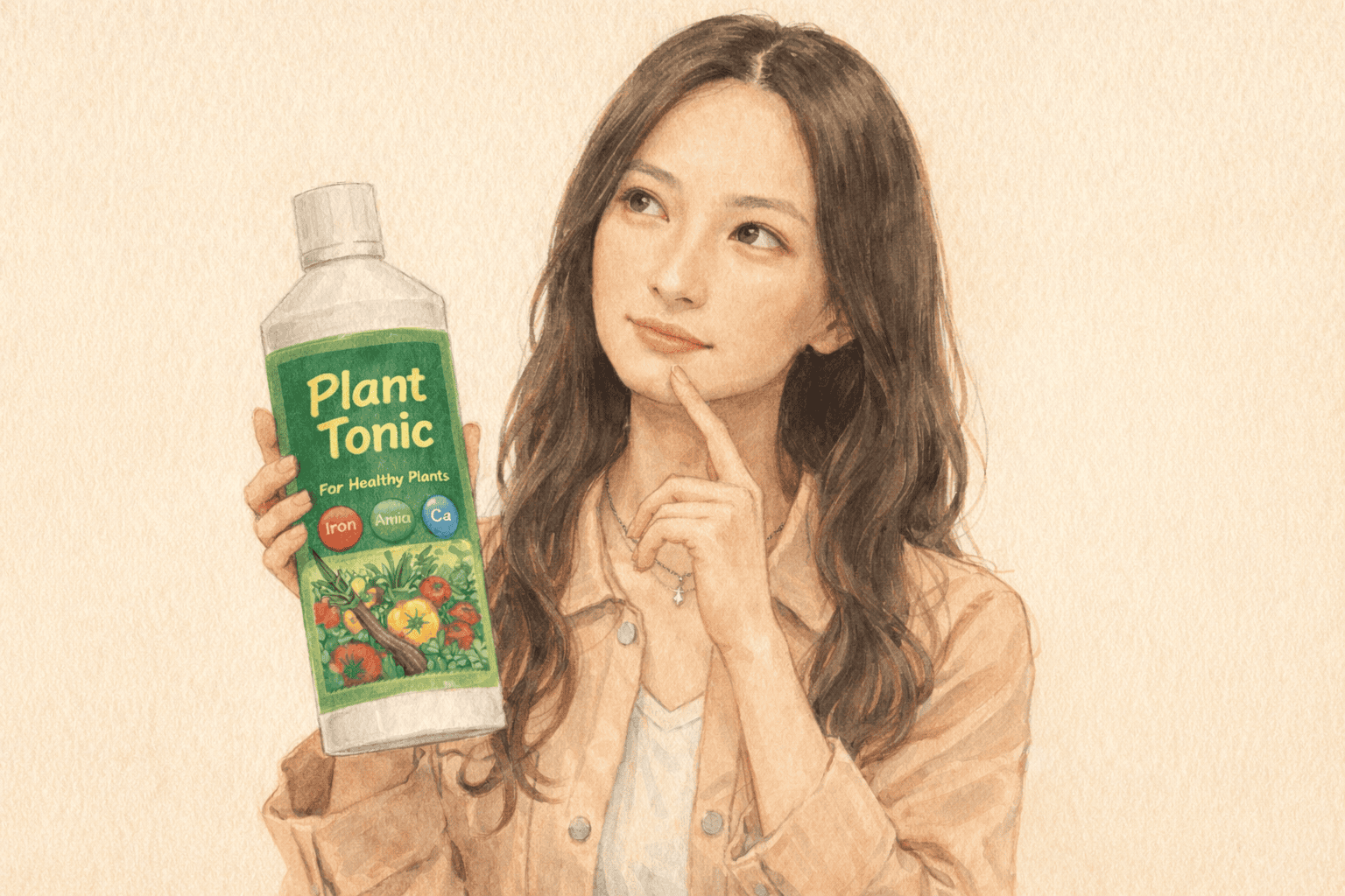 活力剤の効果を考える女性