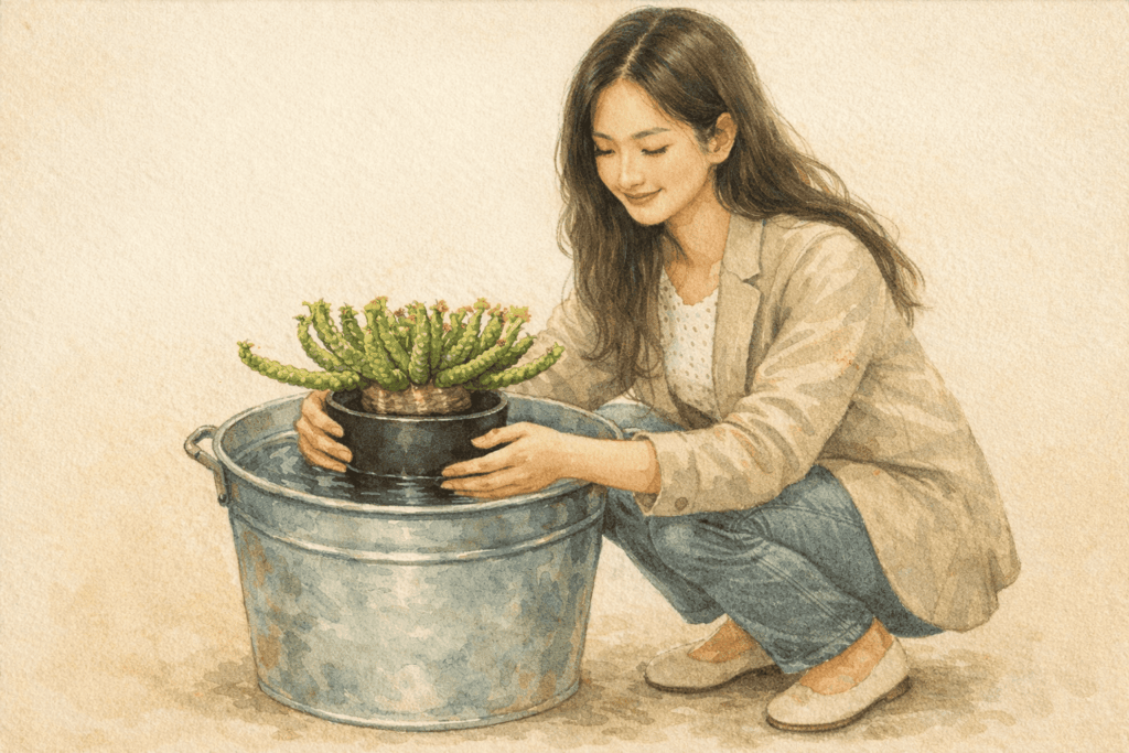 底面給水の様子