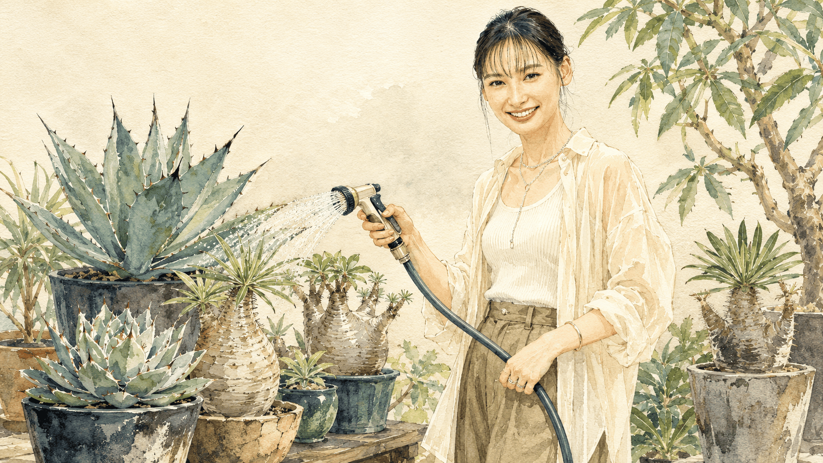 水やり画像